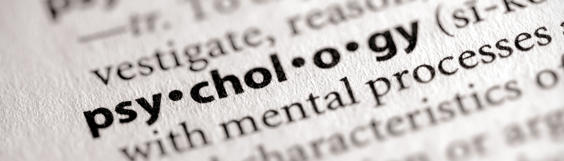 Selective focus on the word "psychology". Many more word photos for you in my portfolio...